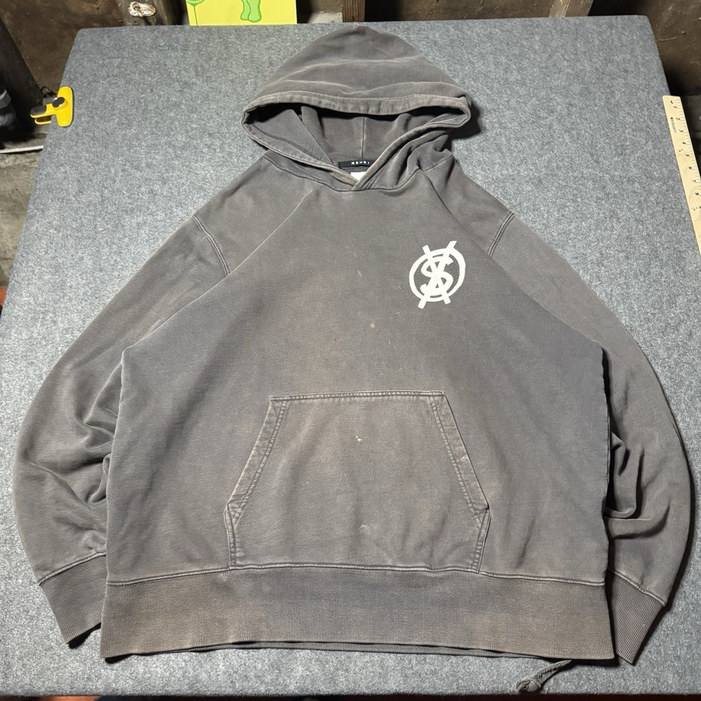Ksubi 4x4 Hoodie Faded Distressed Mens Size 2XL Grunge Streetwear Heavyweight